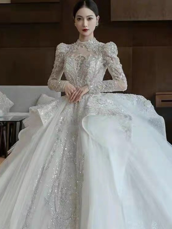 【喜礼·设计师款】宫廷风长袖主纱