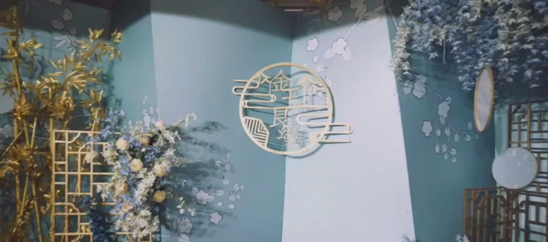 閑庭古風(fēng)新中式。藍(lán)色系婚禮