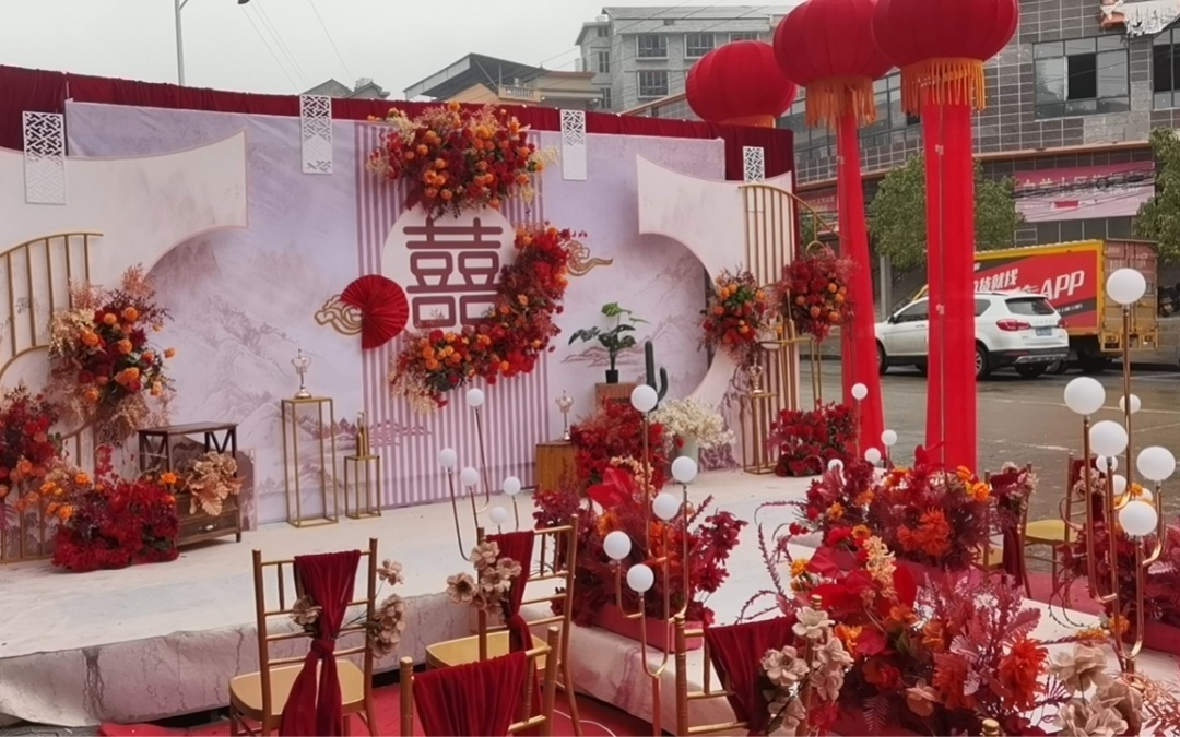 内存自家户外婚礼｜红色中式婚礼｜大众小预算婚礼