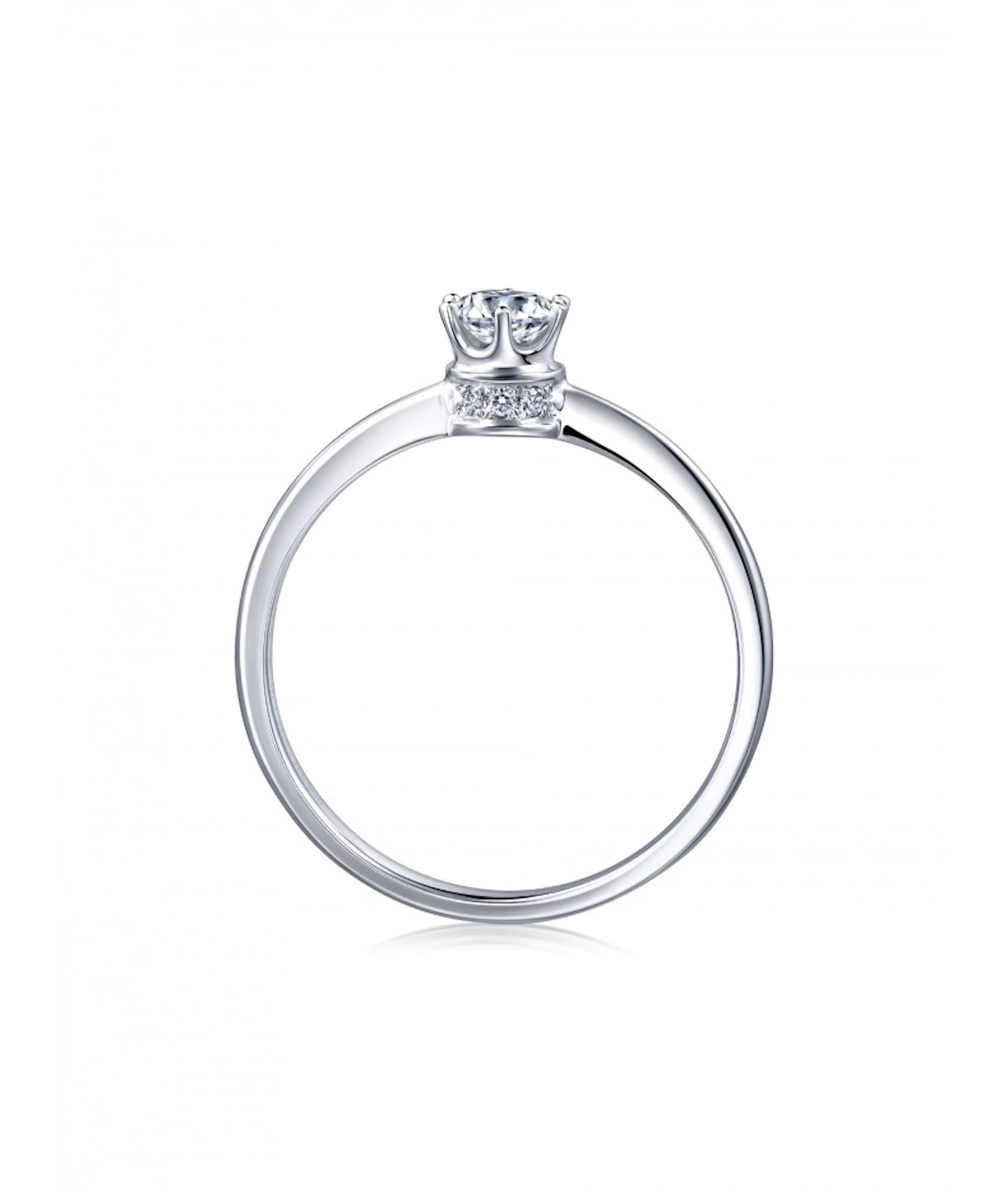 [小皇冠]18K白色黄金钻石公主戒指35300R