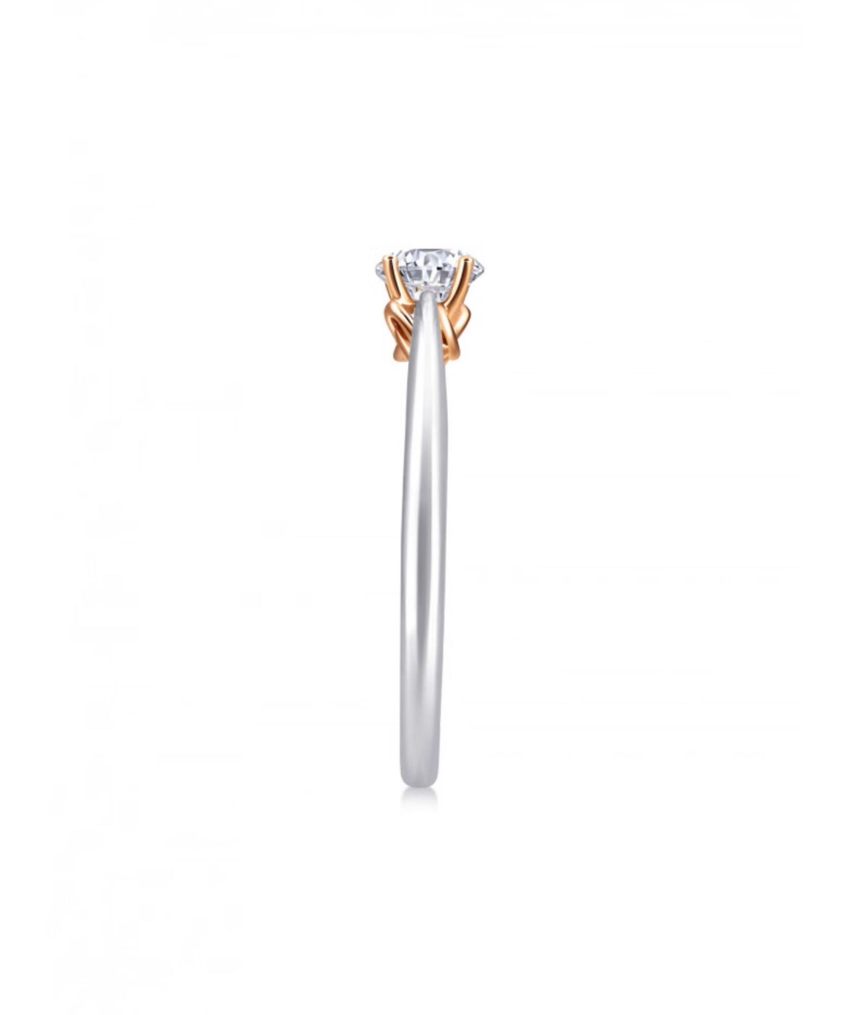 [同心]18K白色及玫瑰色黄金钻戒93047R