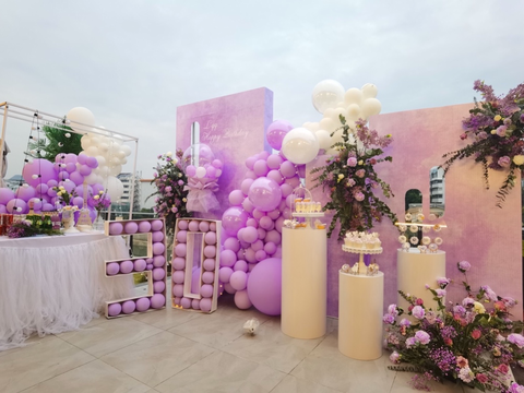 生日派对 紫色布置 求婚布置 