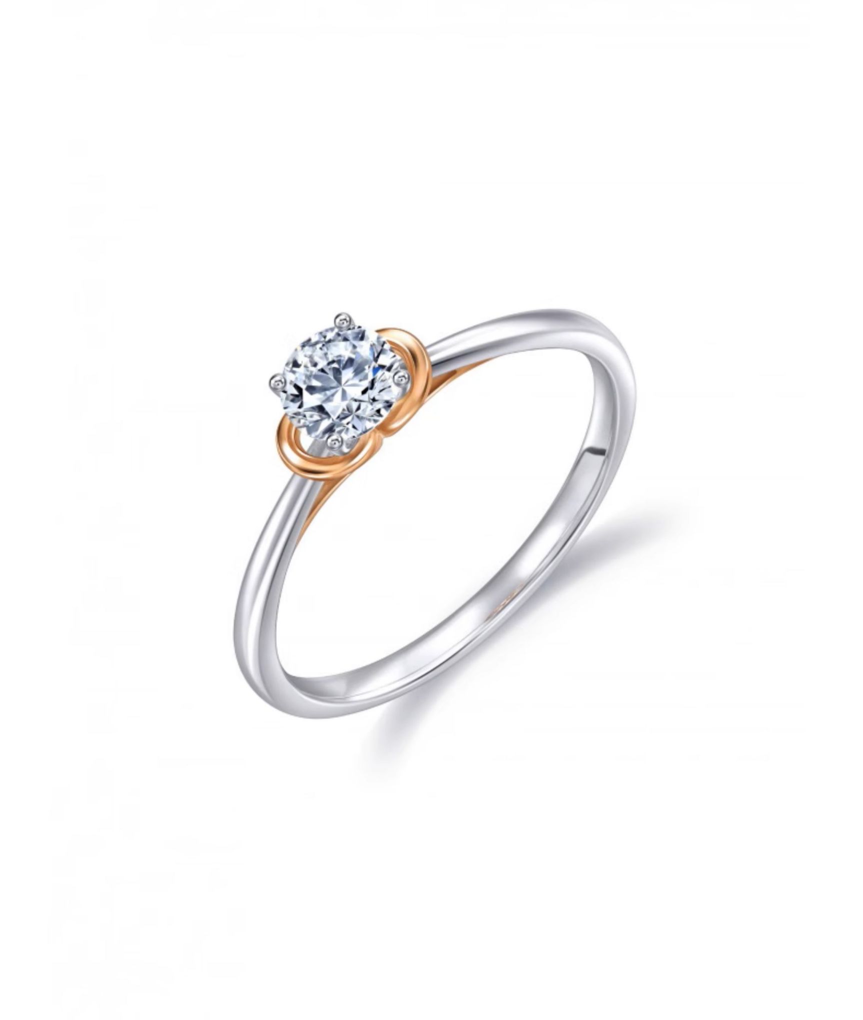 [同心]18K白色玫瑰色黄金红线钻戒93053R