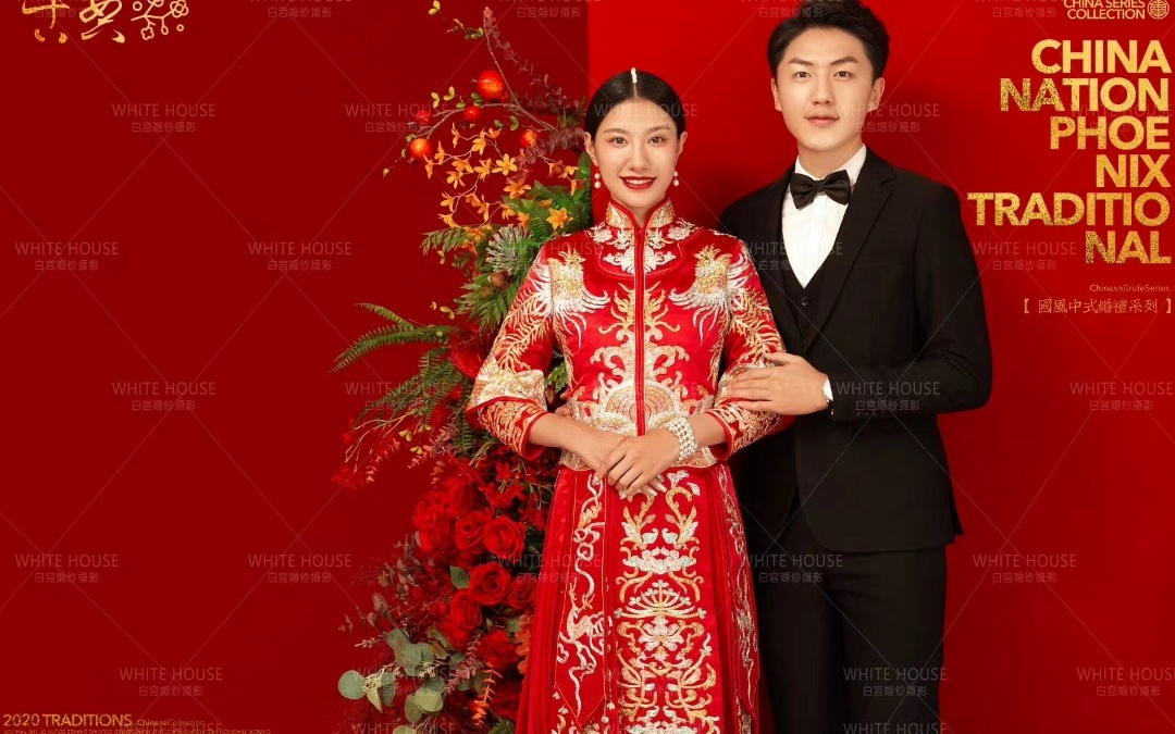 端庄典雅 中国风拍摄 白宫婚纱摄影