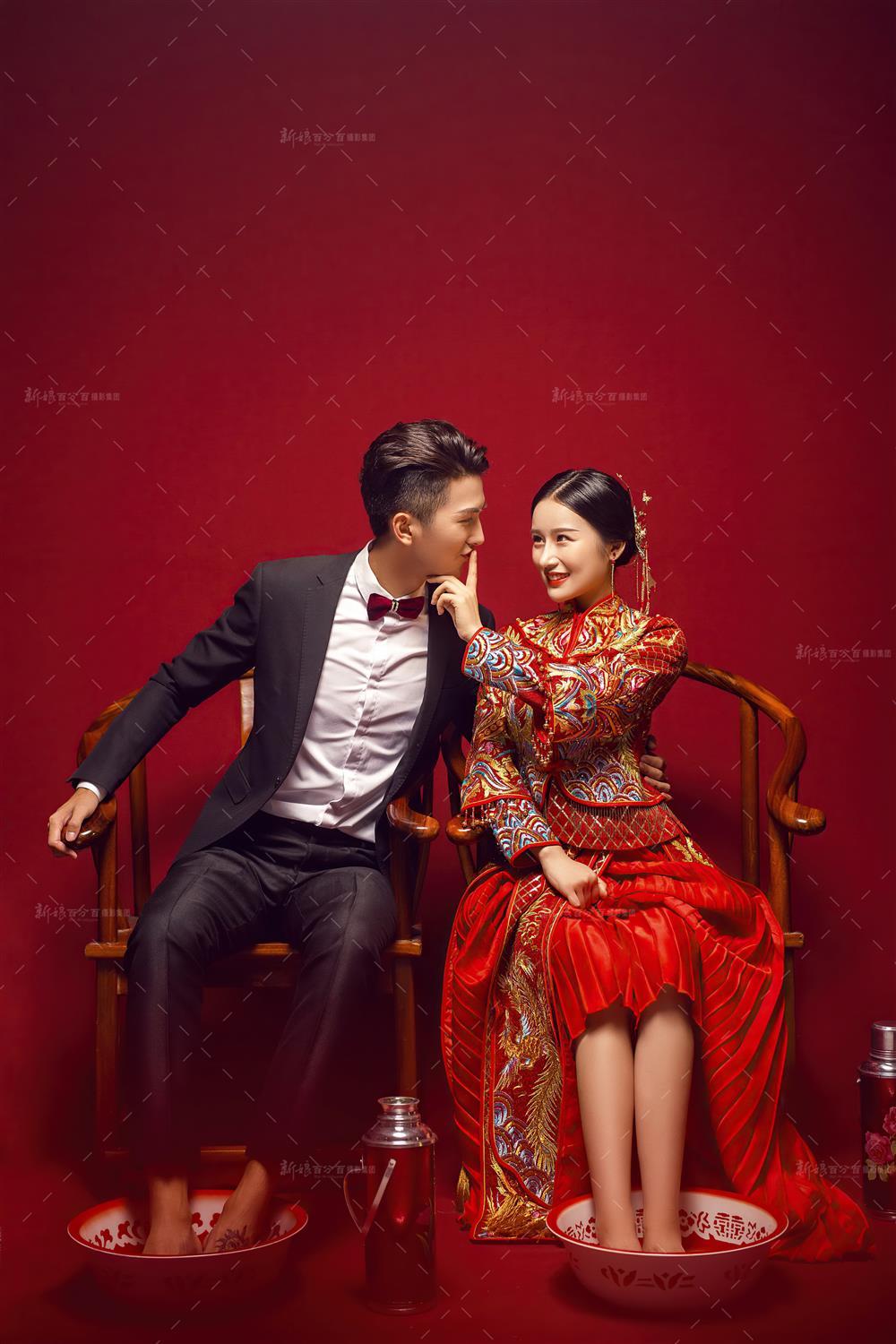 典雅复古+中式婚纱
