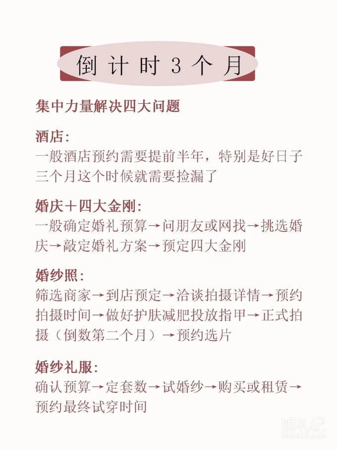 婚期临近，不知道从何下手❓三个月备婚攻略赶紧收藏❗❗❗❗