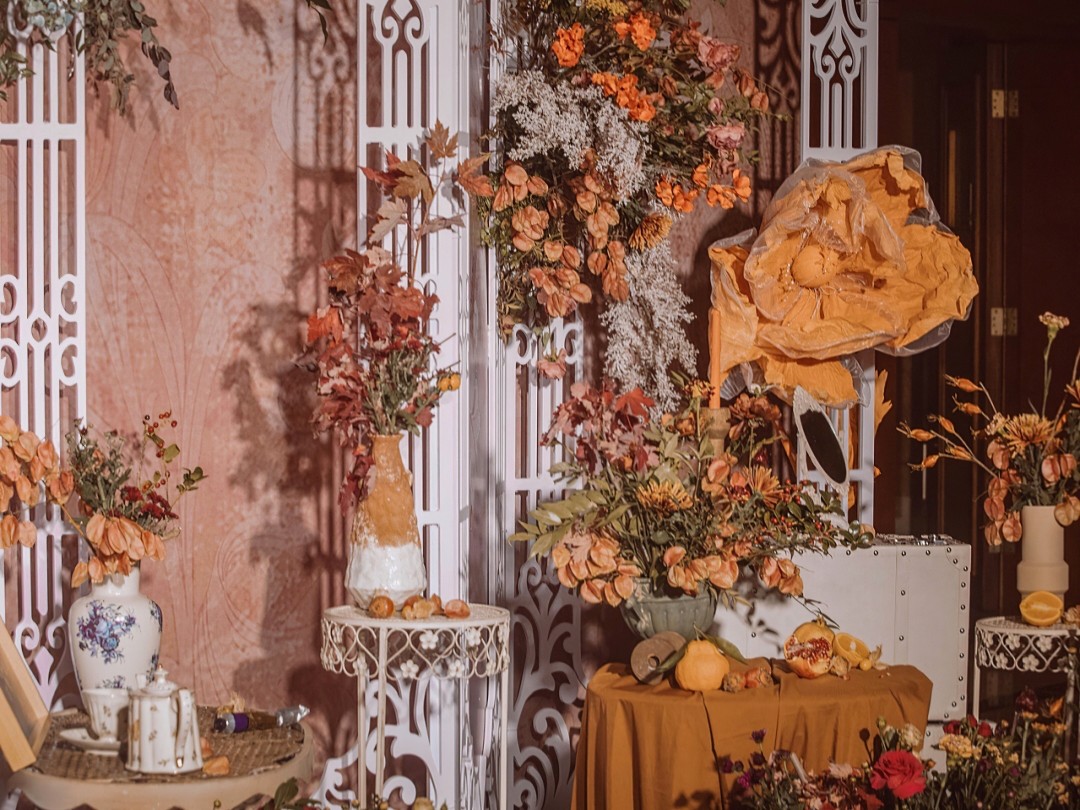 【玖月婚礼】网红同款复古红色系婚礼不包含四大金刚