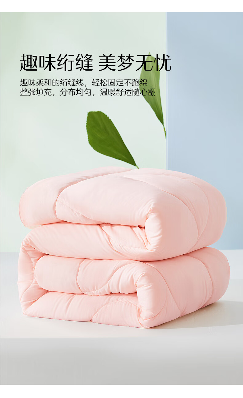 【水星家紡】克洛怡抗菌七孔春秋被(玉粉色)被芯