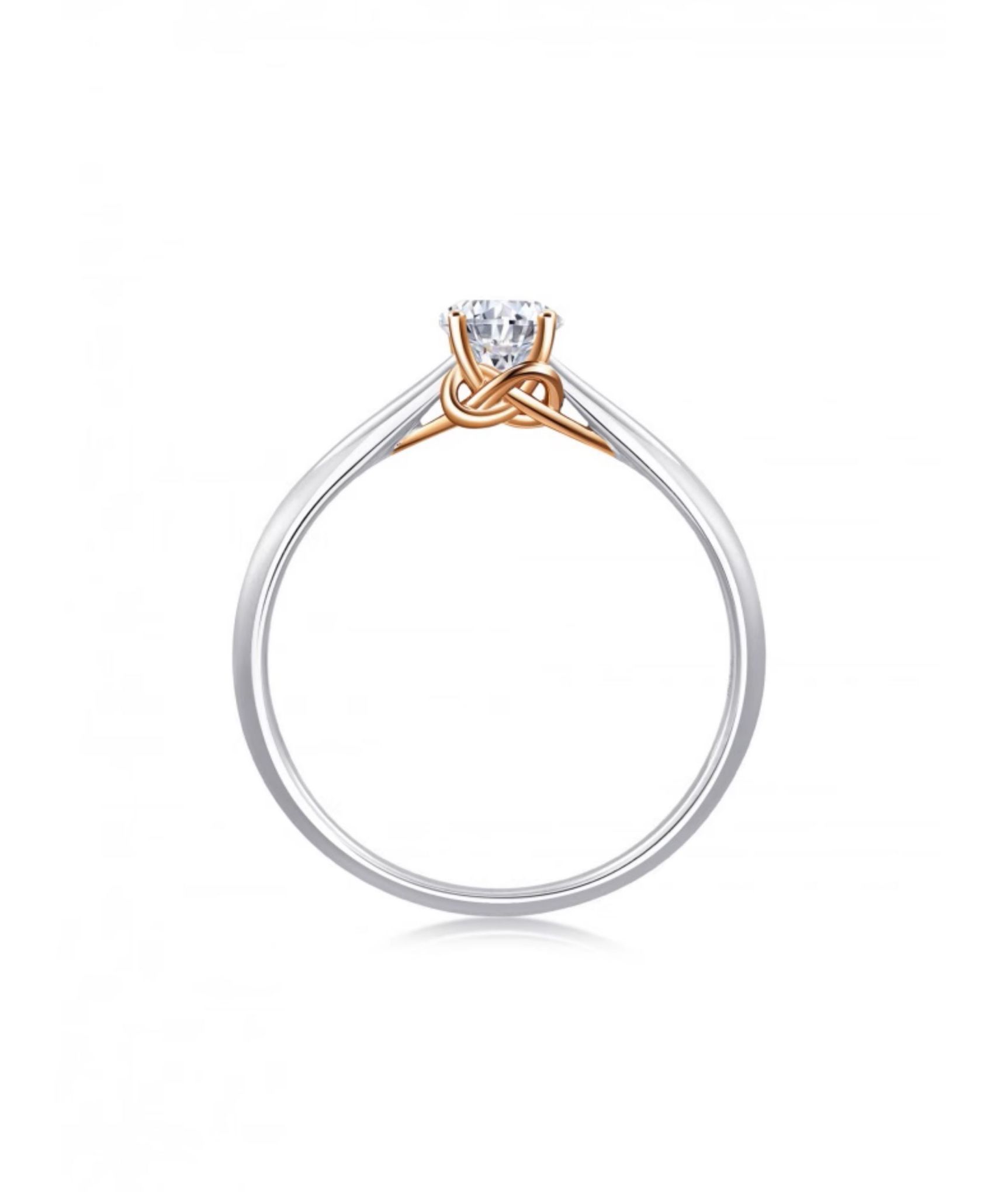 [同心]18K白色及玫瑰色黄金钻戒93047R