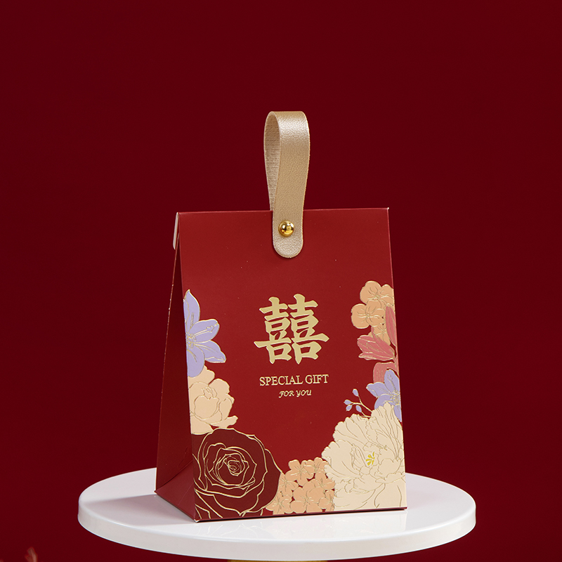 【50个】吾家有喜花艺烫金糖盒