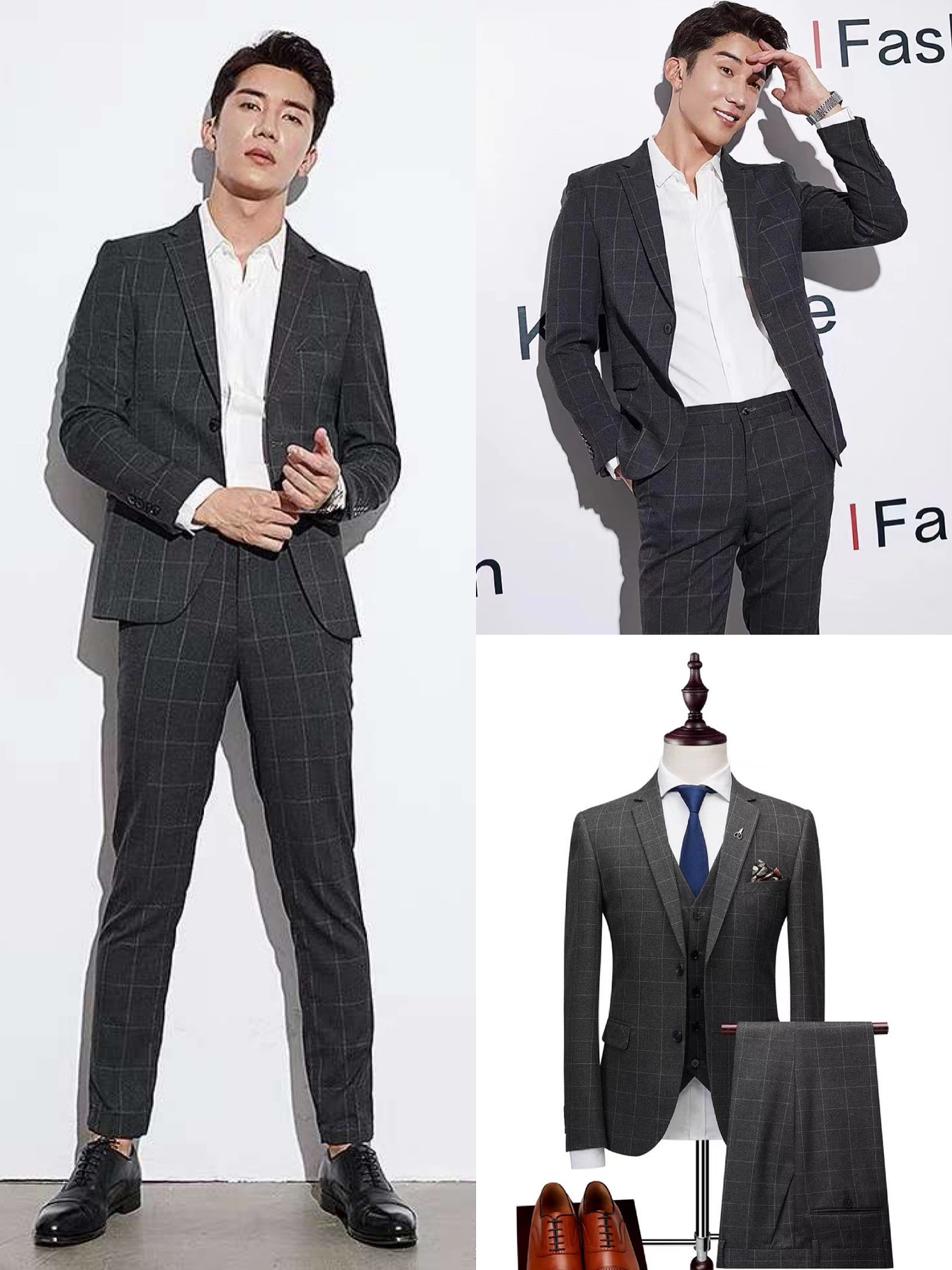 高定西装三件套外套+马甲+西裤定制