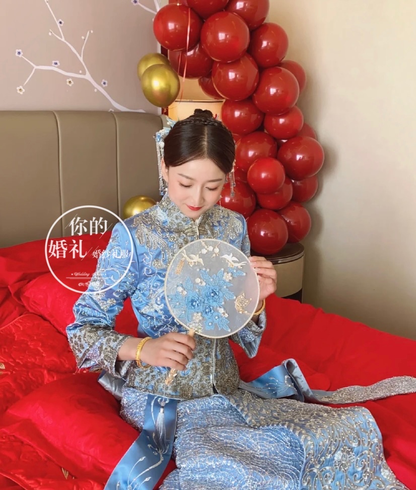新中式秀禾 清凉夏日的蓝色秀禾