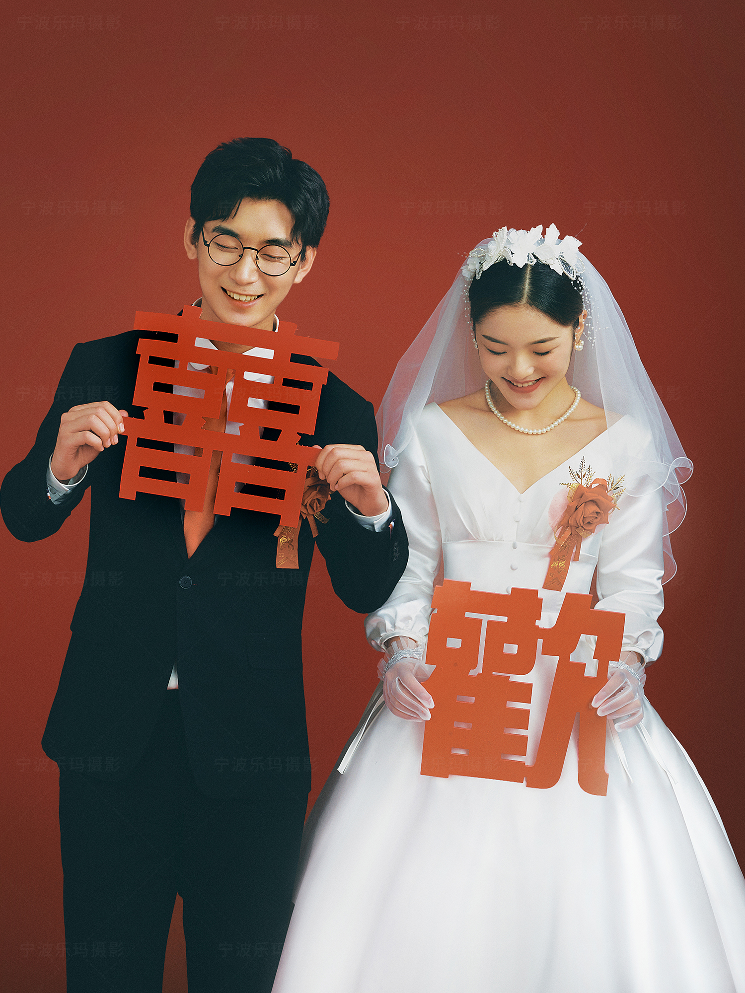 全家都爱的喜嫁风婚纱照做婚礼请帖💌超合适