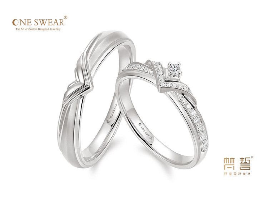 梵誓 燕尾骑士结婚对戒 硬朗线条情侣戒指