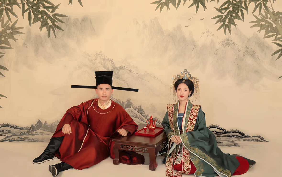 知否知否工笔画婚纱照