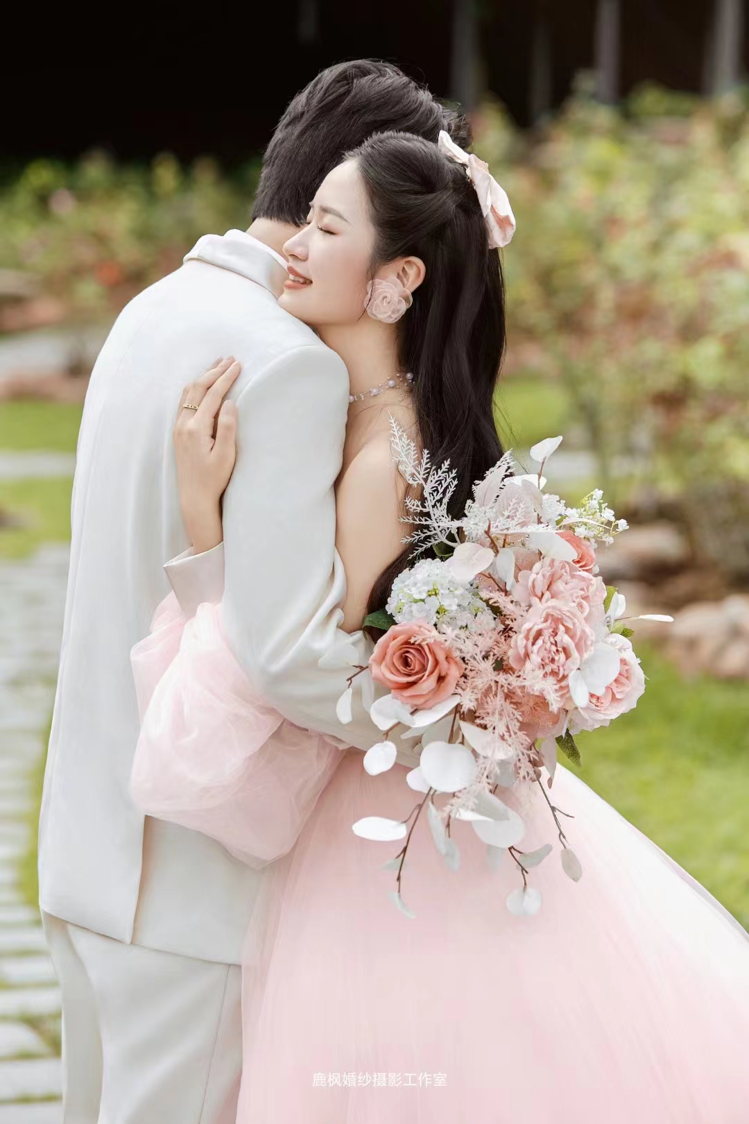 草坪婚纱照+小清新