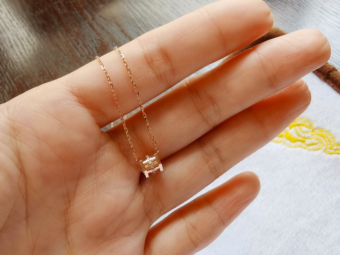 18k玫瑰金小蠻腰項鏈吊墜