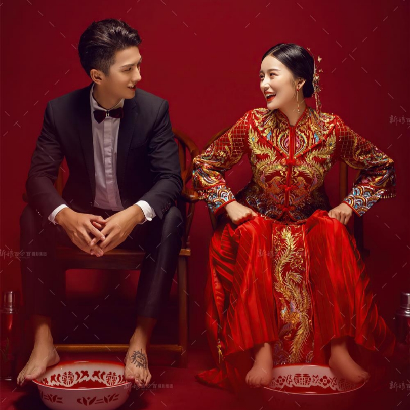 典雅复古+中式婚纱