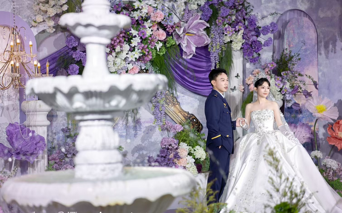 紫粉色莫奈花园婚礼