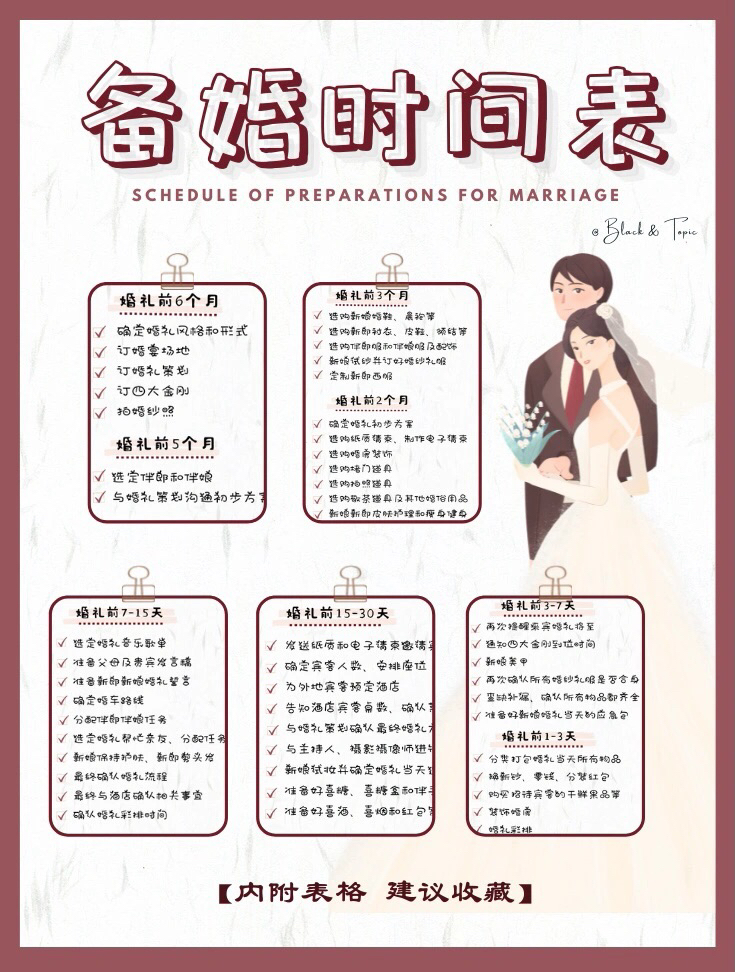 备婚清单｜超全🔥备婚时间表🔥来啦‼️