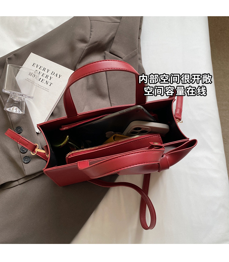 新款蝴蝶结红色单肩手提结婚包