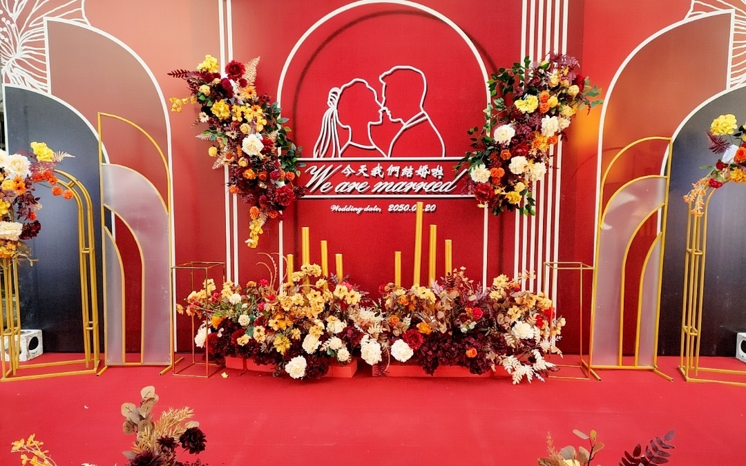 户外红色系列婚礼一大桥爱尚婚礼