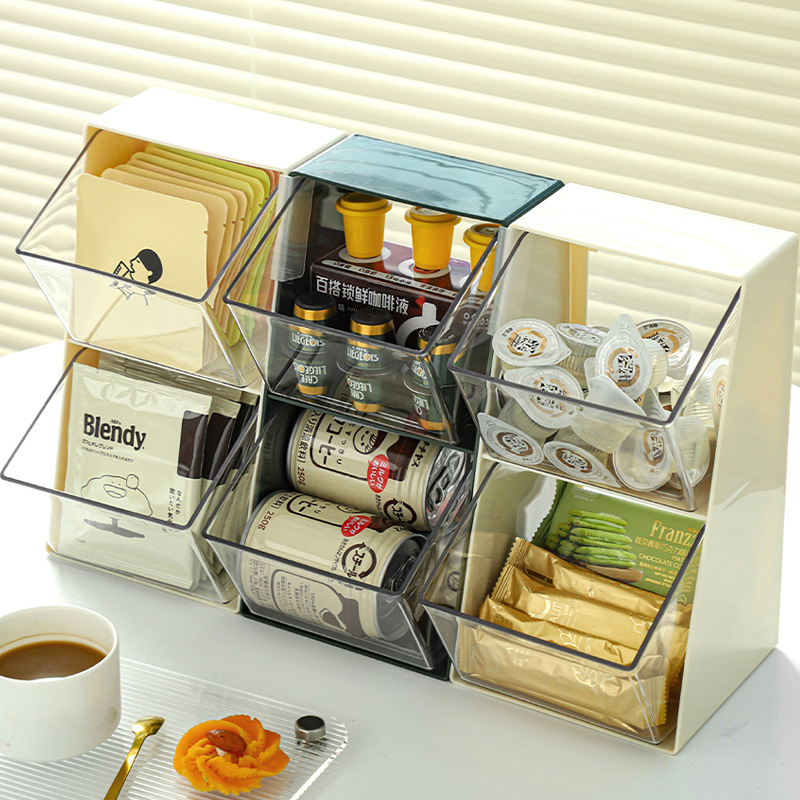 【包郵】茶包收納盒膠囊咖啡速溶奶茶整理架辦公室茶水間多層防塵置物架