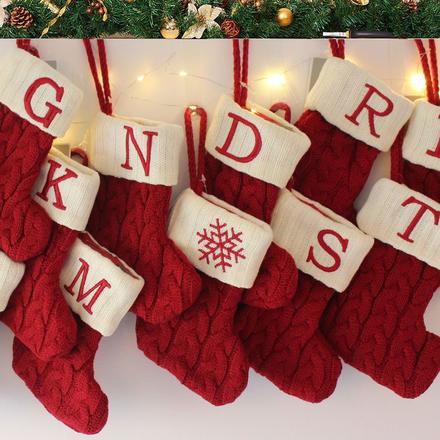 圣诞节装饰品挂件针织圣诞袜毛线礼物袋儿童糖果礼品袋圣诞袜儿童