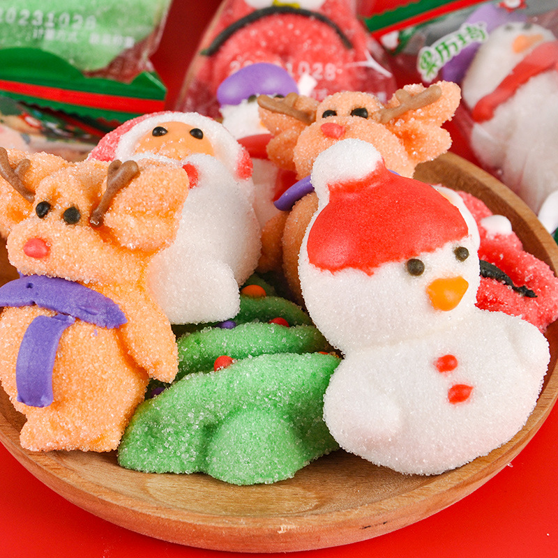 【圣誕特款】果歷琦棉花糖軟糖圣誕老人圣誕樹裝飾可愛造型圣誕節禮物糖果零食