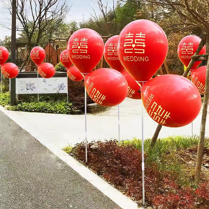 結(jié)婚路引氣球裝飾婚禮迎賓農(nóng)村院子路邊外景