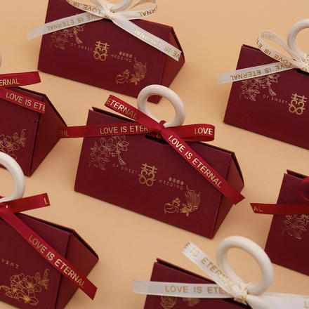 【10个装】婚礼专用手提式三角糖盒