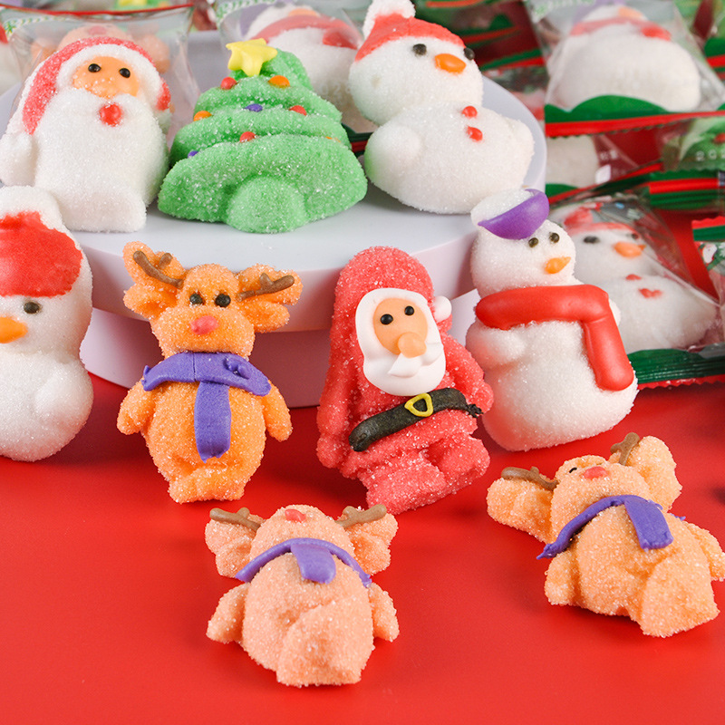 【圣誕特款】果歷琦棉花糖軟糖圣誕老人圣誕樹裝飾可愛造型圣誕節禮物糖果零食