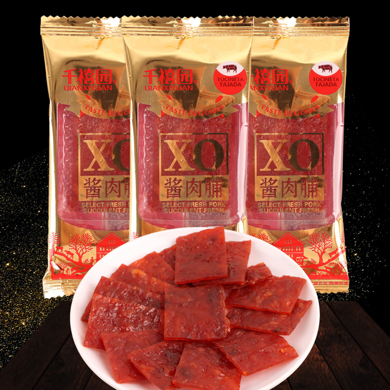 千禧園XO醬肉脯500g小包裝豬肉脯豬肉干網紅休閑解饞零食小吃