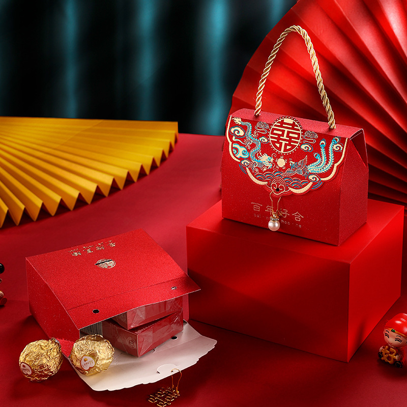 高級中式結婚禮盒個性創意糖果盒手提伴手禮盒