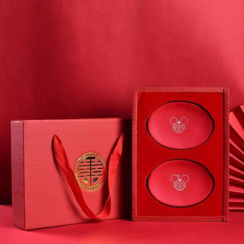 香皂盒結婚陪嫁一對喜慶陶瓷肥皂盒中式紅色陶瓷皂碟婚慶婚禮用品