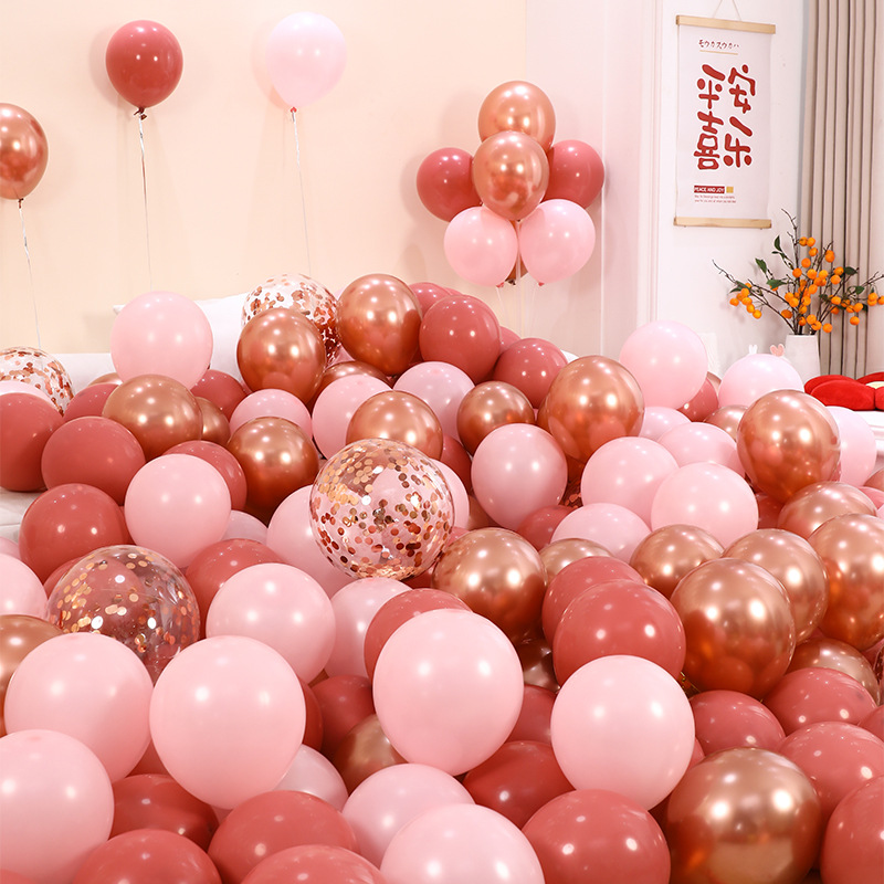 结婚粉色气球装饰网红婚礼婚房布置女方卧室场景布置婚庆用品大全