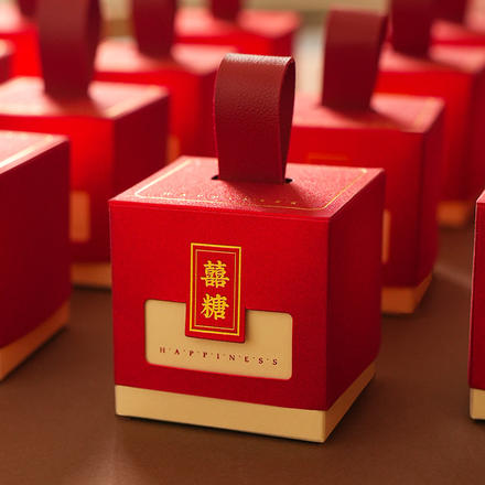 结婚喜糖盒新款婚礼糖果盒子中式高级感礼盒糖袋包装盒空盒