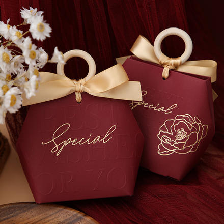 【买一赠一】结婚手提喜糖盒子中式婚礼糖果盒包装盒伴手礼回礼喜糖袋
