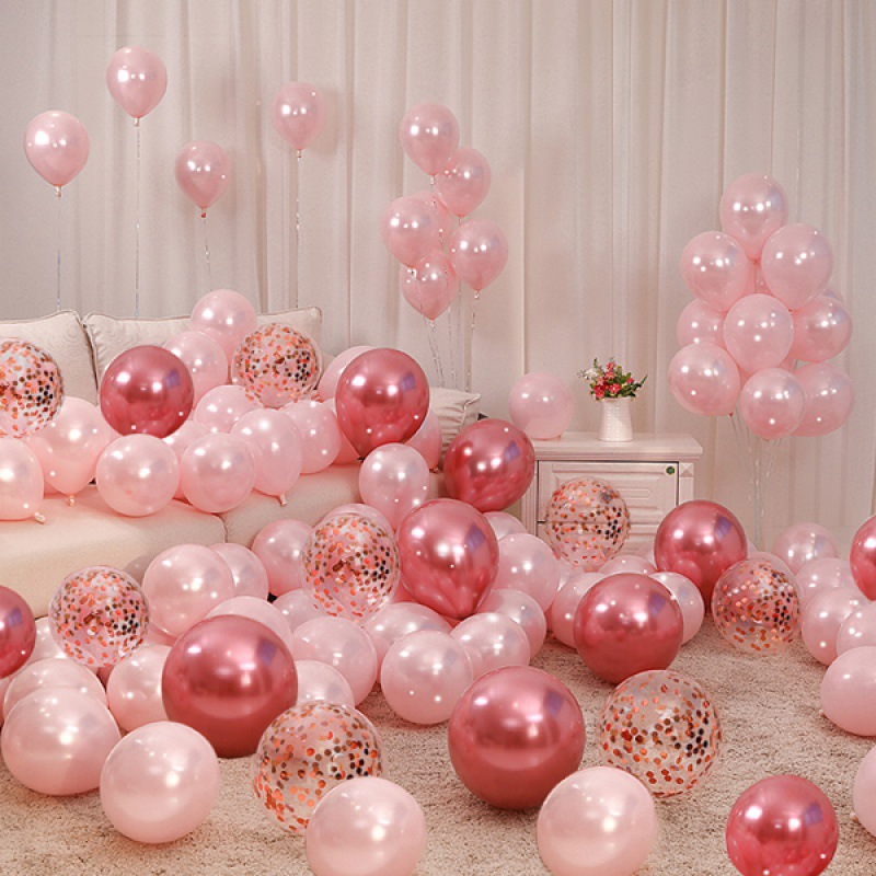 網紅粉色結婚氣球裝飾婚慶婚禮女方臥室可愛浪漫布置生日氣球