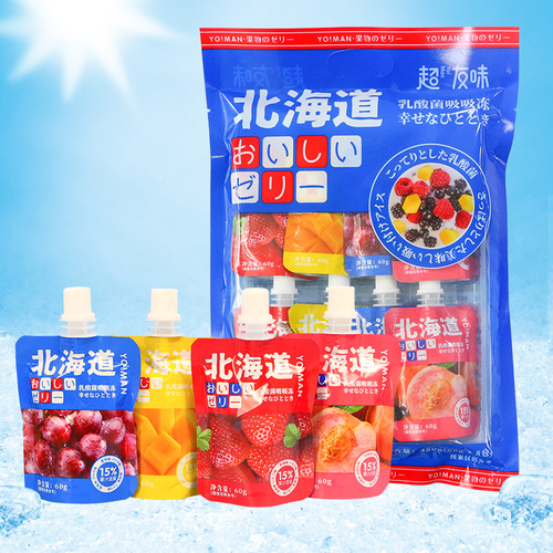 香港超友味果凍北海道乳酸菌吸吸凍480g網紅夏天兒童果凍