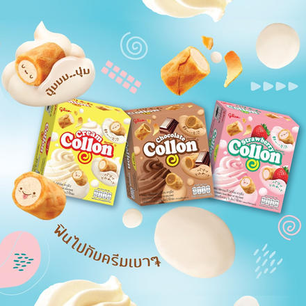 泰国进口零食格力高Collon注心夹心饼干草莓奶油巧克力夹心蛋卷