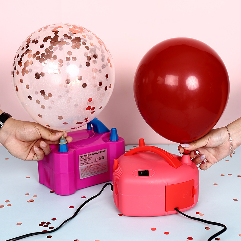 高質量電動打氣筒吹氣球充氣泵雙孔打氣神器便攜生日結婚氣球配件