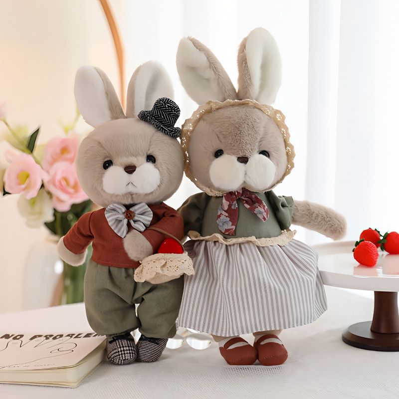 可爱情侣兔一对婚庆压床娃娃毛绒玩具泰迪熊公仔送新婚圣诞节礼物