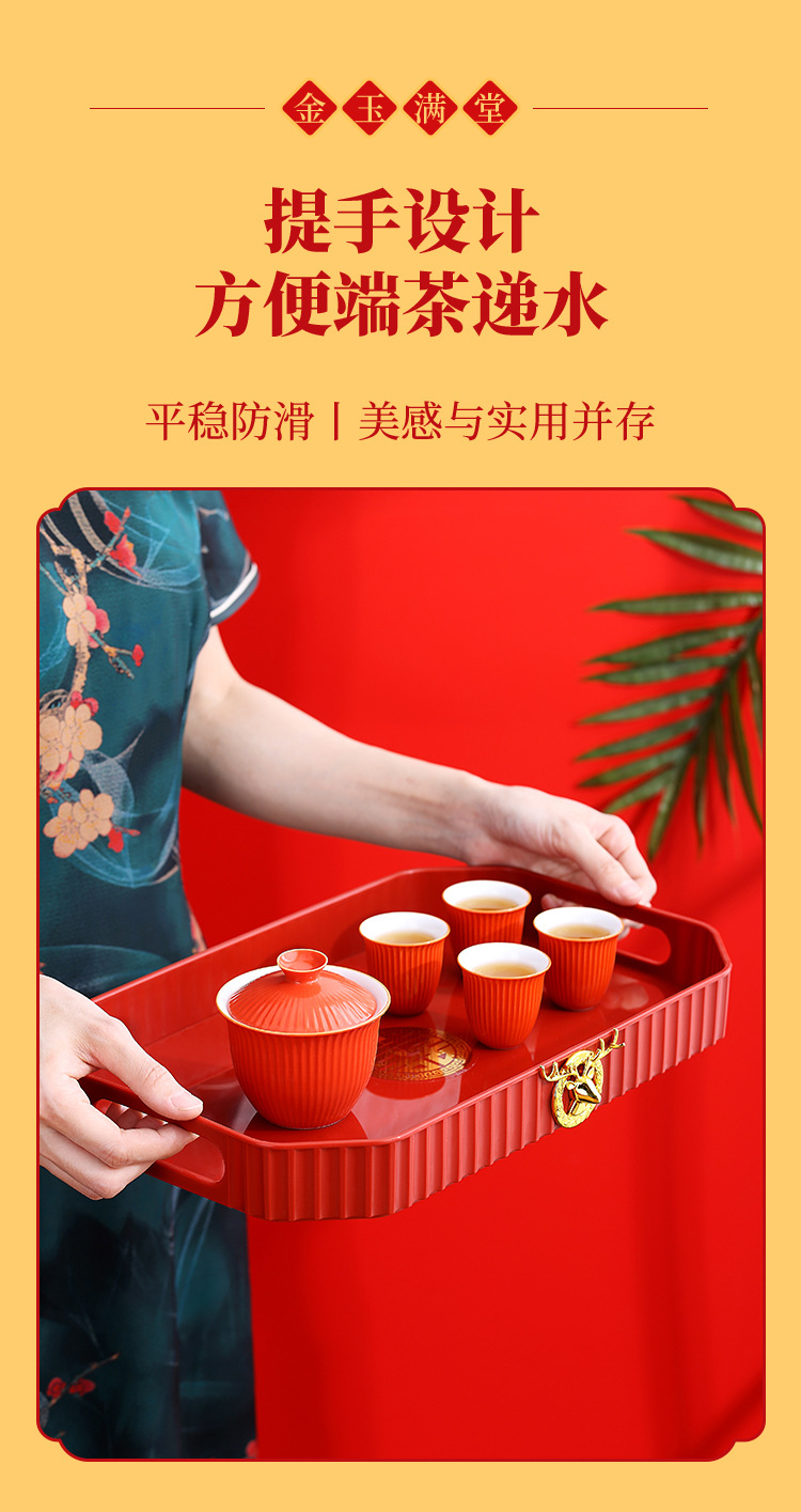 結(jié)婚喜慶雙層旋轉(zhuǎn)干果收納盒帶零食盤旋轉(zhuǎn)糖盒