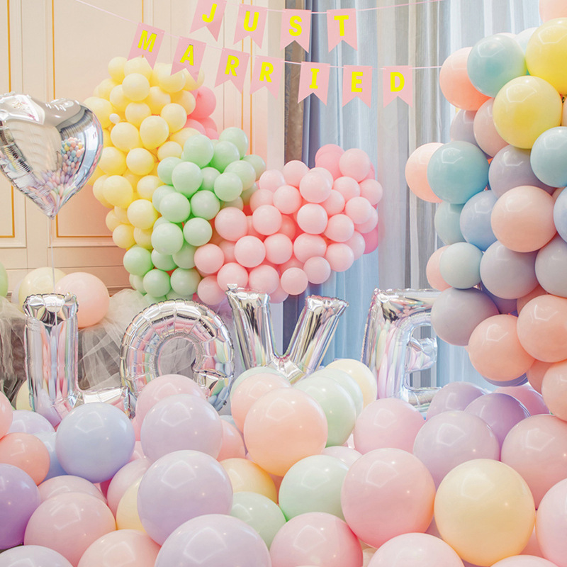 多規格加厚馬卡龍氣球10寸2.2克生日婚禮裝飾婚慶派對布置氣球