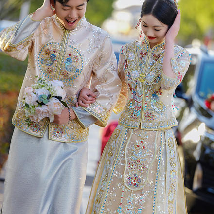 香槟色秀禾服2023新款高级新娘礼服中式婚服结婚敬酒服重工秀和服