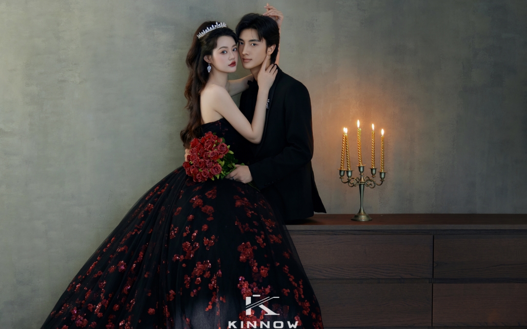 芊诺婚纱摄影——黑纱与红玫共舞