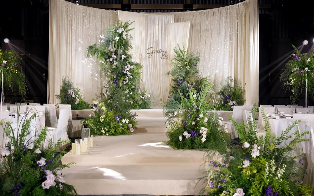 【巴黎婚禮】室內香檳色布幔婚禮