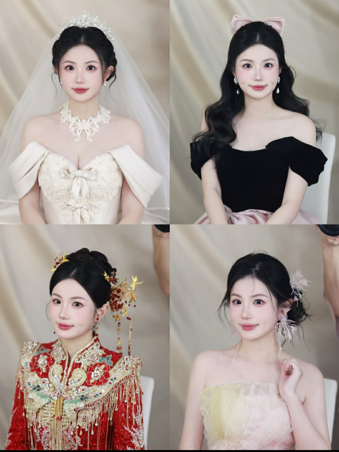 适合阔面方圆脸的新娘造型💞💞