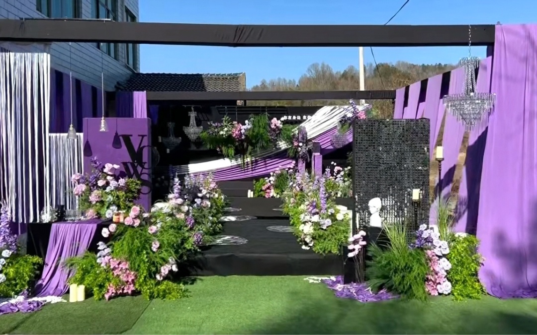 紫色系為主題 一場(chǎng)農(nóng)村戶外婚禮